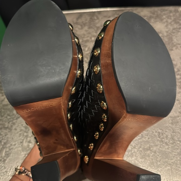 Woven leather high clogs - Picture 4 of 5